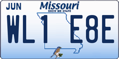 MO license plate WL1E8E