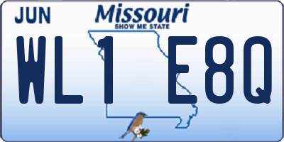 MO license plate WL1E8Q
