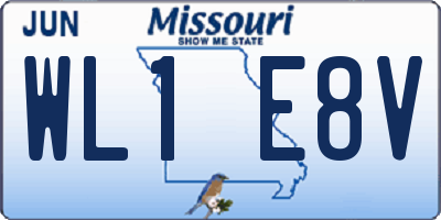 MO license plate WL1E8V
