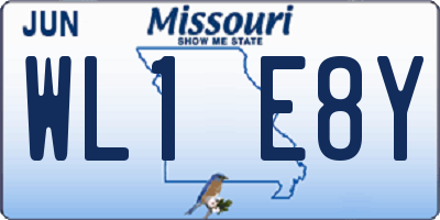MO license plate WL1E8Y