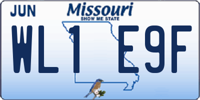 MO license plate WL1E9F