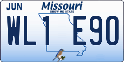 MO license plate WL1E9O