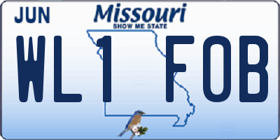 MO license plate WL1F0B