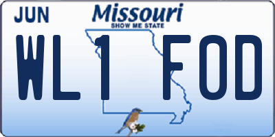 MO license plate WL1F0D