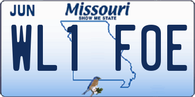 MO license plate WL1F0E
