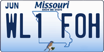 MO license plate WL1F0H