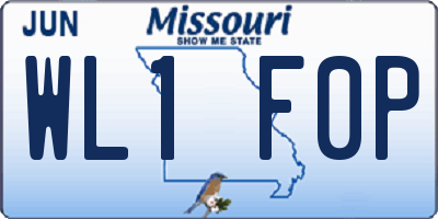 MO license plate WL1F0P