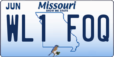 MO license plate WL1F0Q