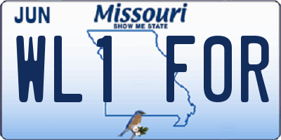 MO license plate WL1F0R