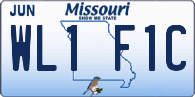 MO license plate WL1F1C