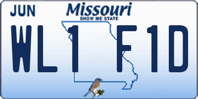 MO license plate WL1F1D