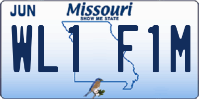 MO license plate WL1F1M