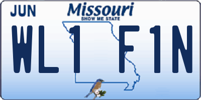 MO license plate WL1F1N
