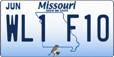 MO license plate WL1F1O