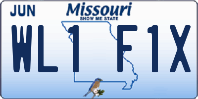 MO license plate WL1F1X