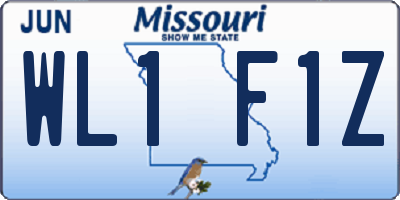 MO license plate WL1F1Z