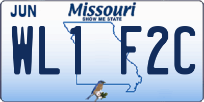 MO license plate WL1F2C