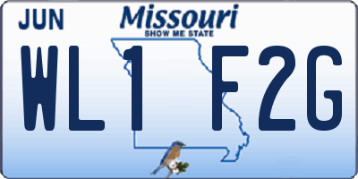 MO license plate WL1F2G