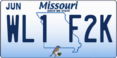 MO license plate WL1F2K