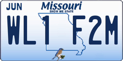 MO license plate WL1F2M