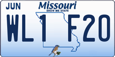 MO license plate WL1F2O