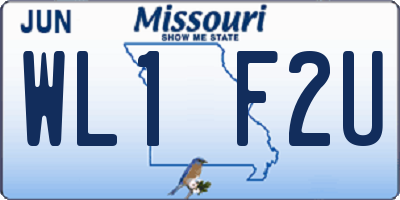 MO license plate WL1F2U