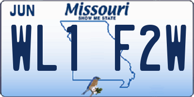 MO license plate WL1F2W