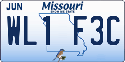 MO license plate WL1F3C