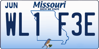 MO license plate WL1F3E