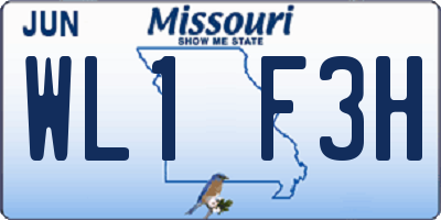 MO license plate WL1F3H