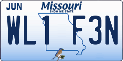 MO license plate WL1F3N