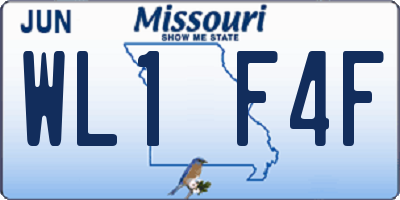 MO license plate WL1F4F