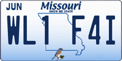 MO license plate WL1F4I