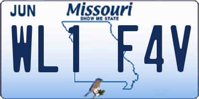 MO license plate WL1F4V