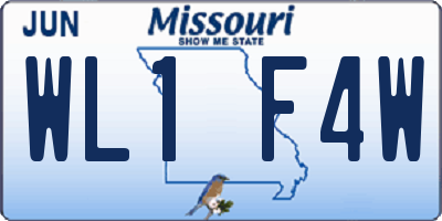 MO license plate WL1F4W