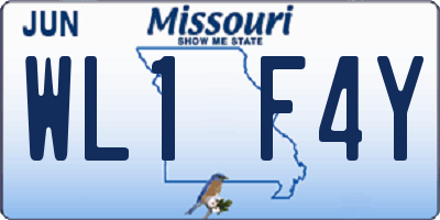 MO license plate WL1F4Y