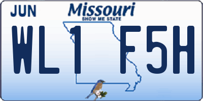 MO license plate WL1F5H