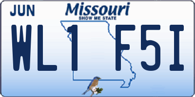 MO license plate WL1F5I