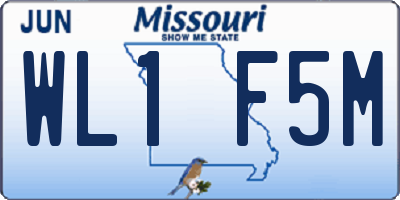 MO license plate WL1F5M