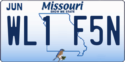 MO license plate WL1F5N