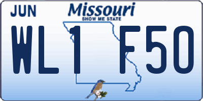 MO license plate WL1F5O