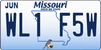 MO license plate WL1F5W