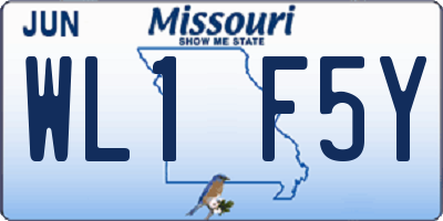 MO license plate WL1F5Y