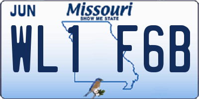 MO license plate WL1F6B