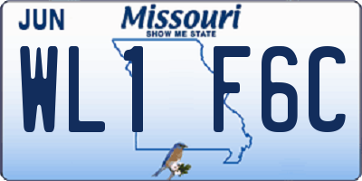MO license plate WL1F6C