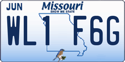 MO license plate WL1F6G