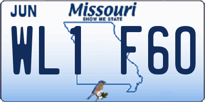 MO license plate WL1F6O