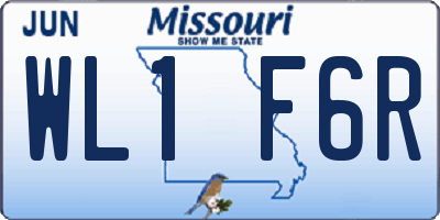 MO license plate WL1F6R