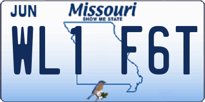 MO license plate WL1F6T