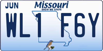 MO license plate WL1F6Y